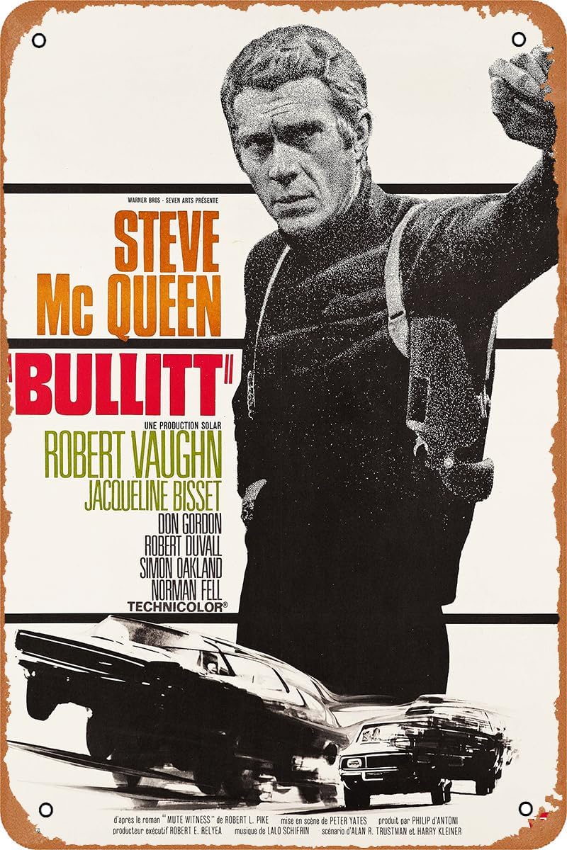 Home Cinema Decor - Bullitt Movie Poster Vintage Tin Sign