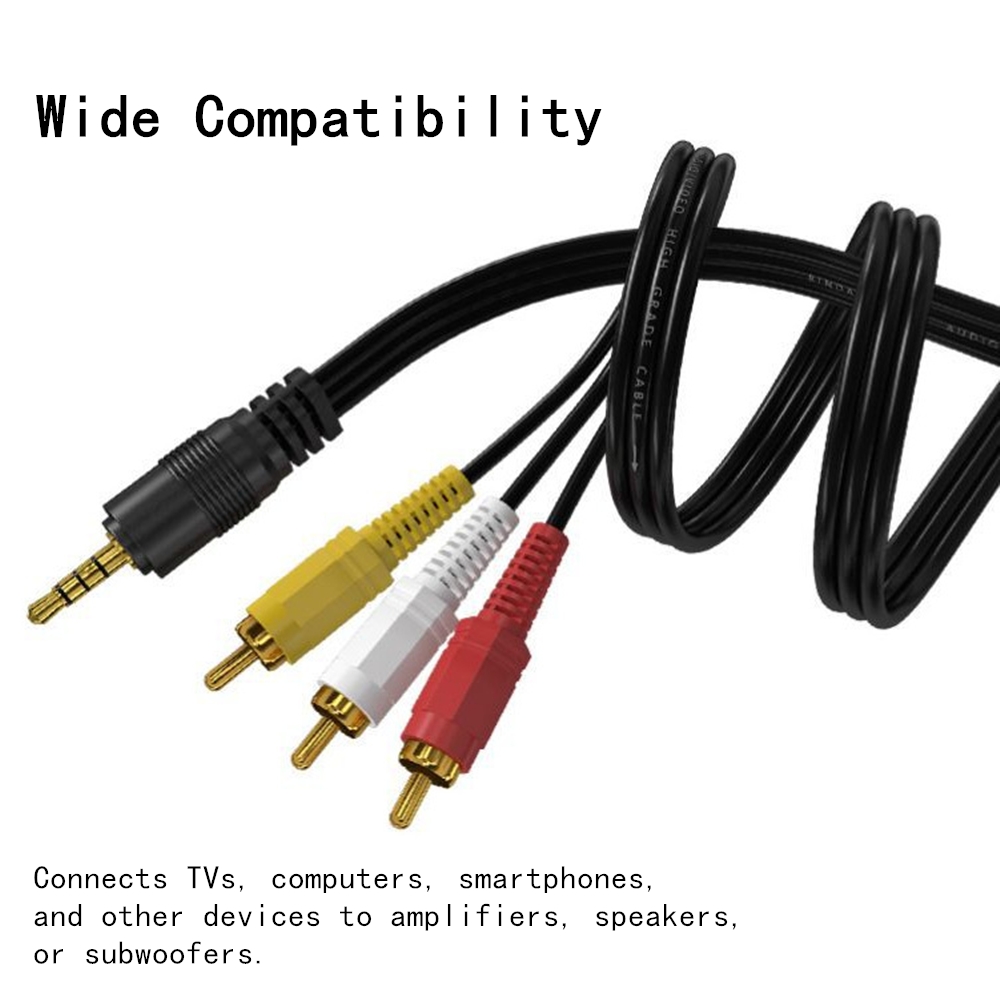 Home Cinema Amplifier - 3.5mm to 3 RCA Audio Video