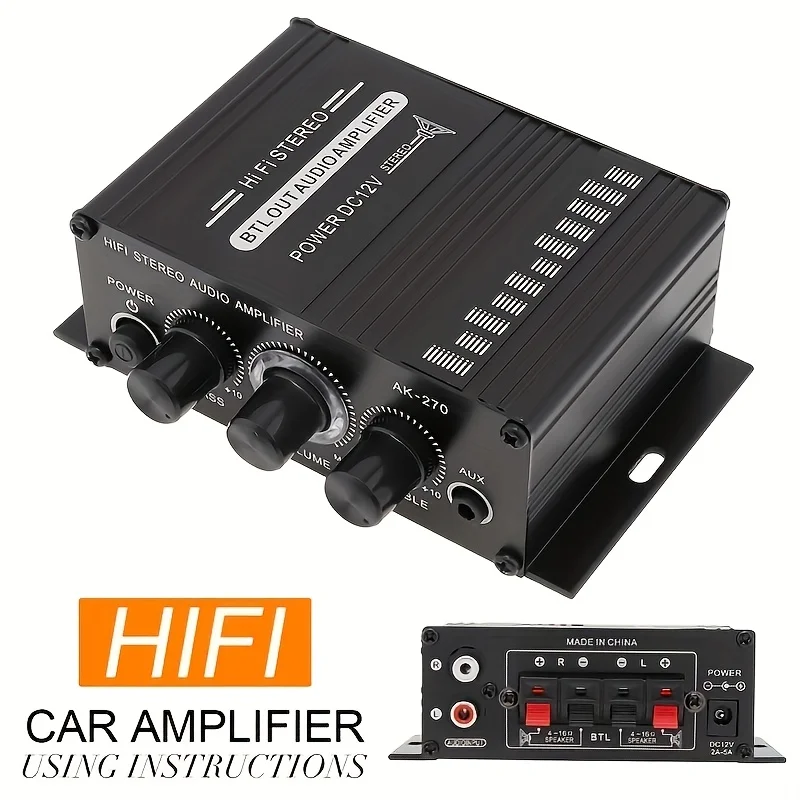 Home Cinema Amplifier - AK-270 400W Mini Power Amplifier 12V/24V