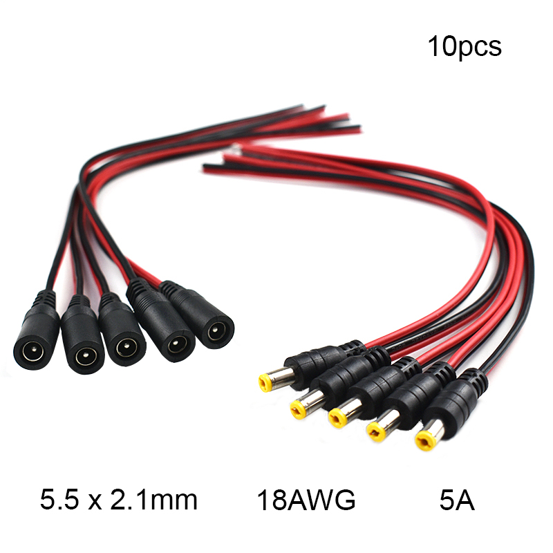18 AWG 10pcs 5.5x2.1 mm Male F - Ambient Light Strip Tv ulasan dan harga