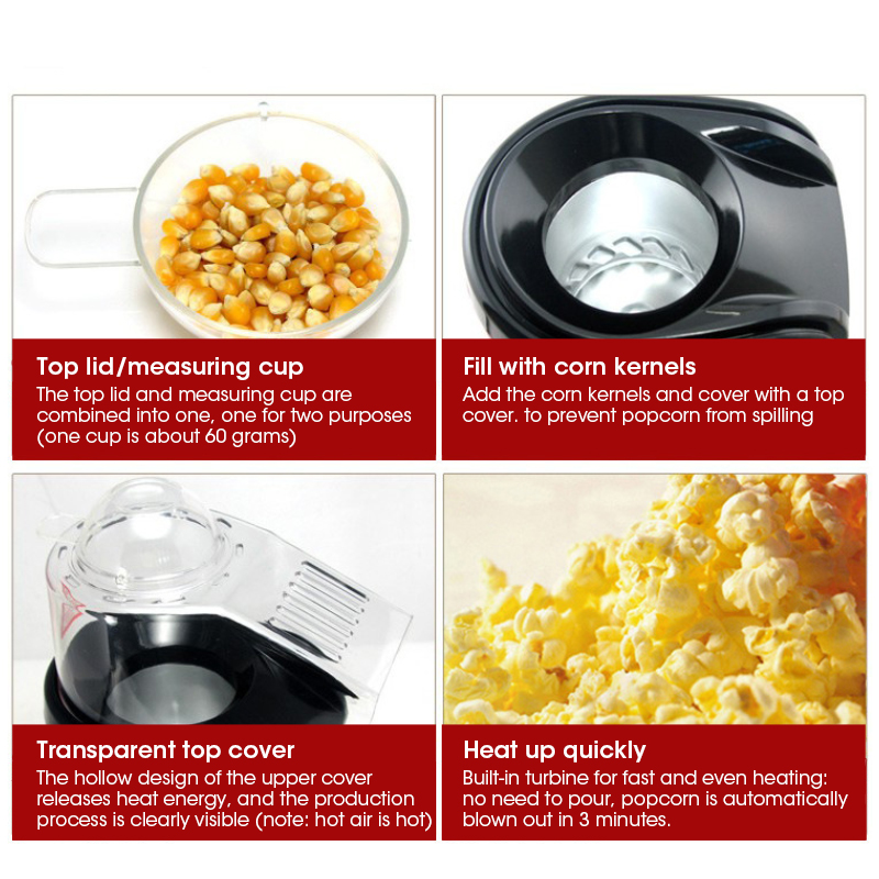 Fully Automatic Electric Air P - Popcorn Machine Home ulasan dan harga