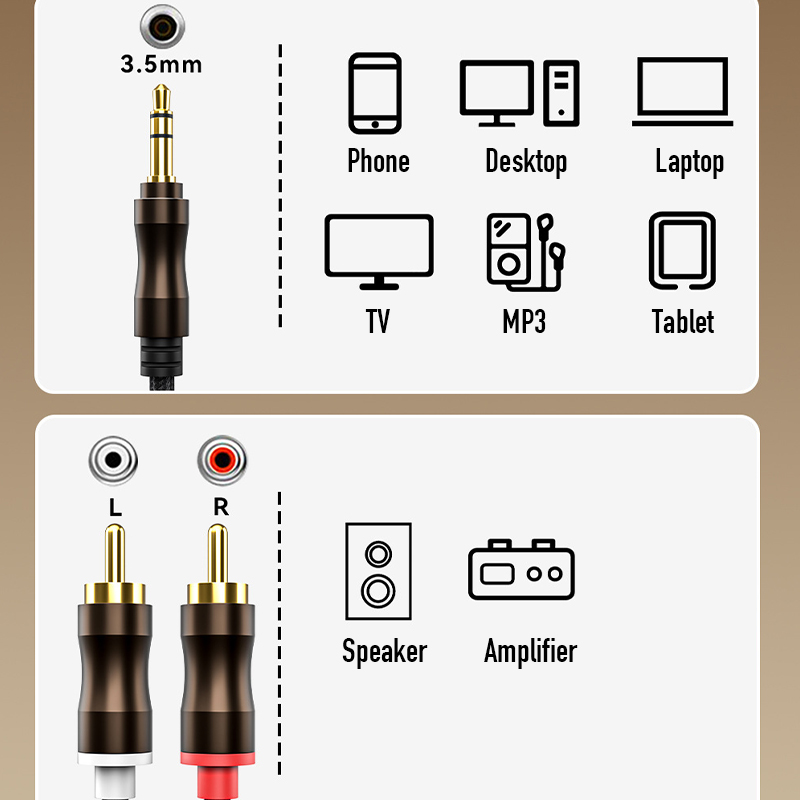 RCA To 3.5 mm Jack Aux Audio C - Home Cinema Amplifier ulasan dan harga