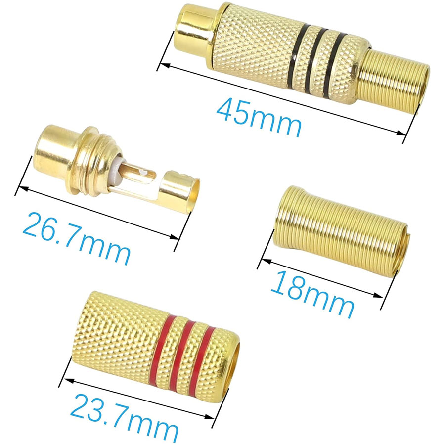 4PCS RCA Plug Gold Plated Sold - Home Cinema Amplifier ulasan dan harga